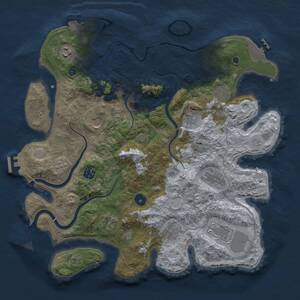 Thumbnail Rust Map: Procedural Map, Size: 3900, Seed: 864268, 16 Monuments