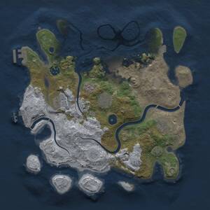Thumbnail Rust Map: Procedural Map, Size: 3300, Seed: 405885181, 12 Monuments