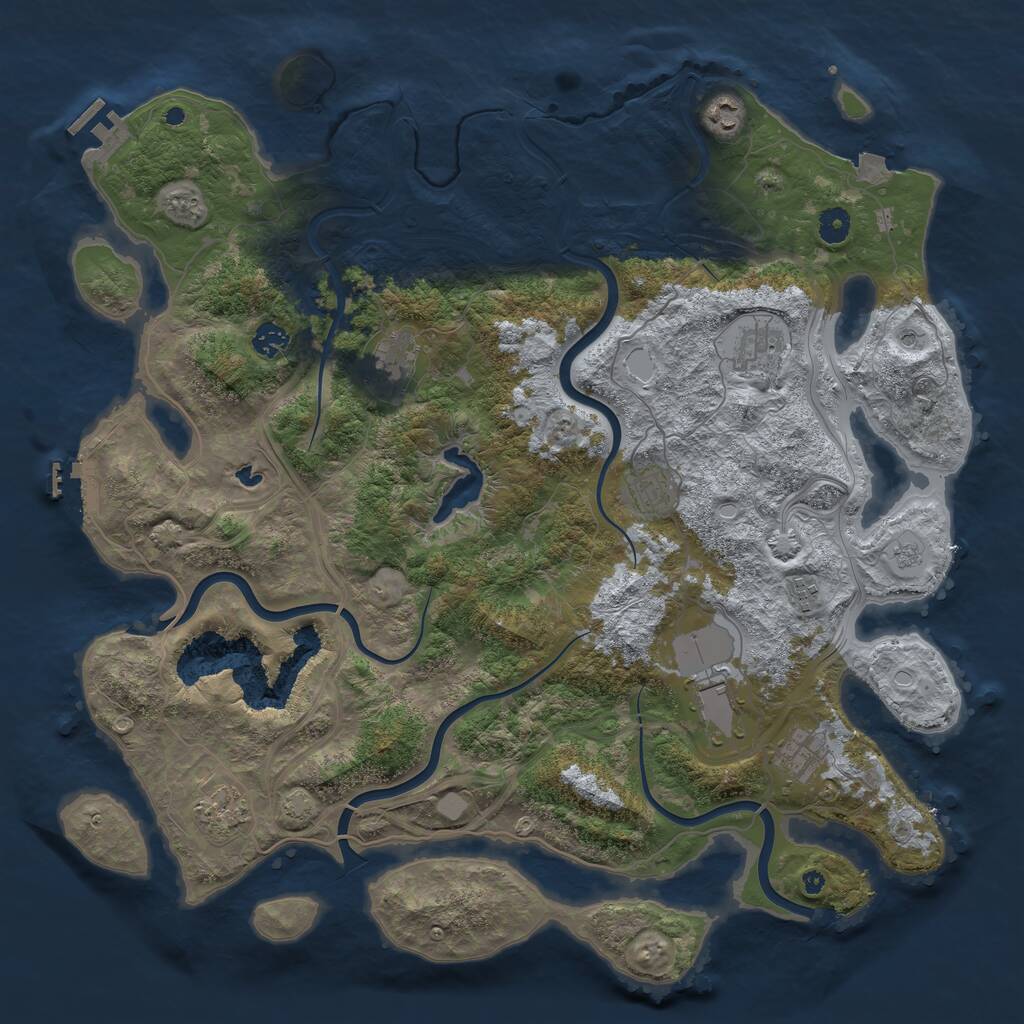 Rust Map: Procedural Map, Size: 4477, Seed: 245726, 15 Monuments