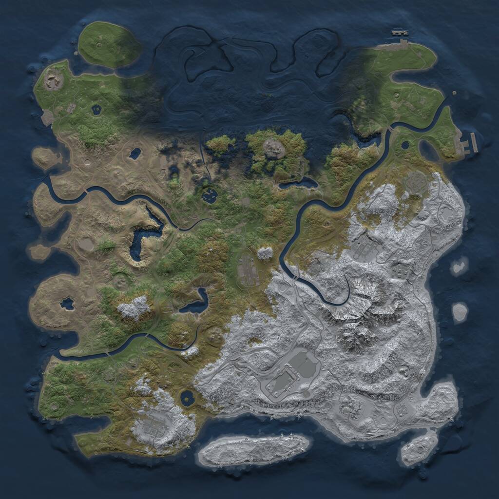 Rust Map: Procedural Map, Size: 5000, Seed: 866794108, 16 Monuments