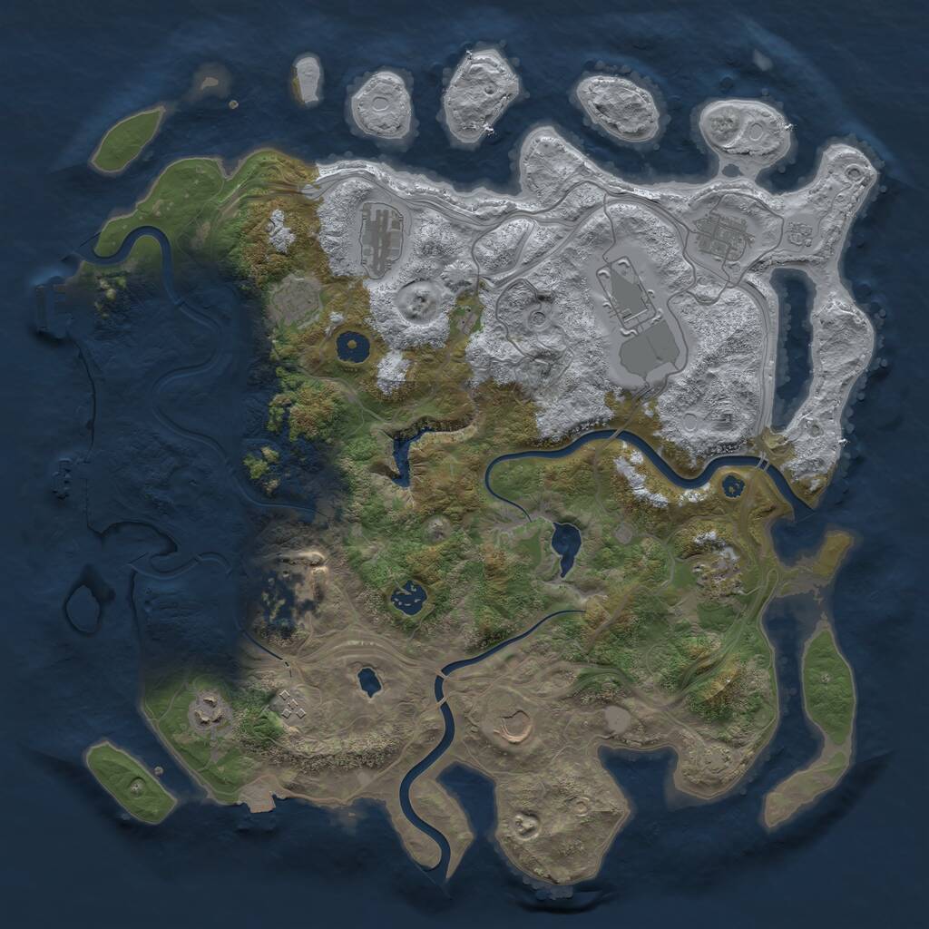Rust Map: Procedural Map, Size: 4250, Seed: 867765765, 16 Monuments