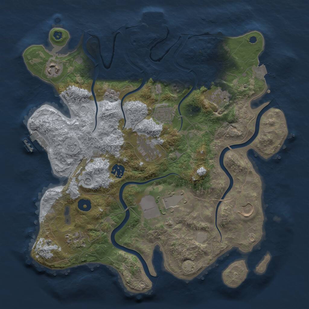 Rust Map: Procedural Map, Size: 3500, Seed: 226684329, 15 Monuments
