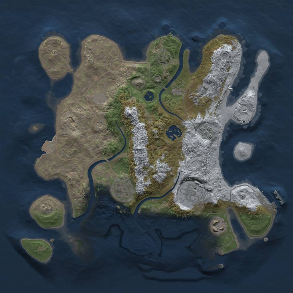 Rust Map: Procedural Map, Size: 3000, Seed: 866752610, 11 Monuments