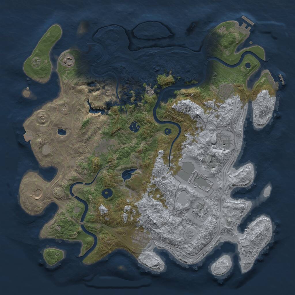 Rust Map: Procedural Map, Size: 4250, Seed: 1085183527, 16 Monuments