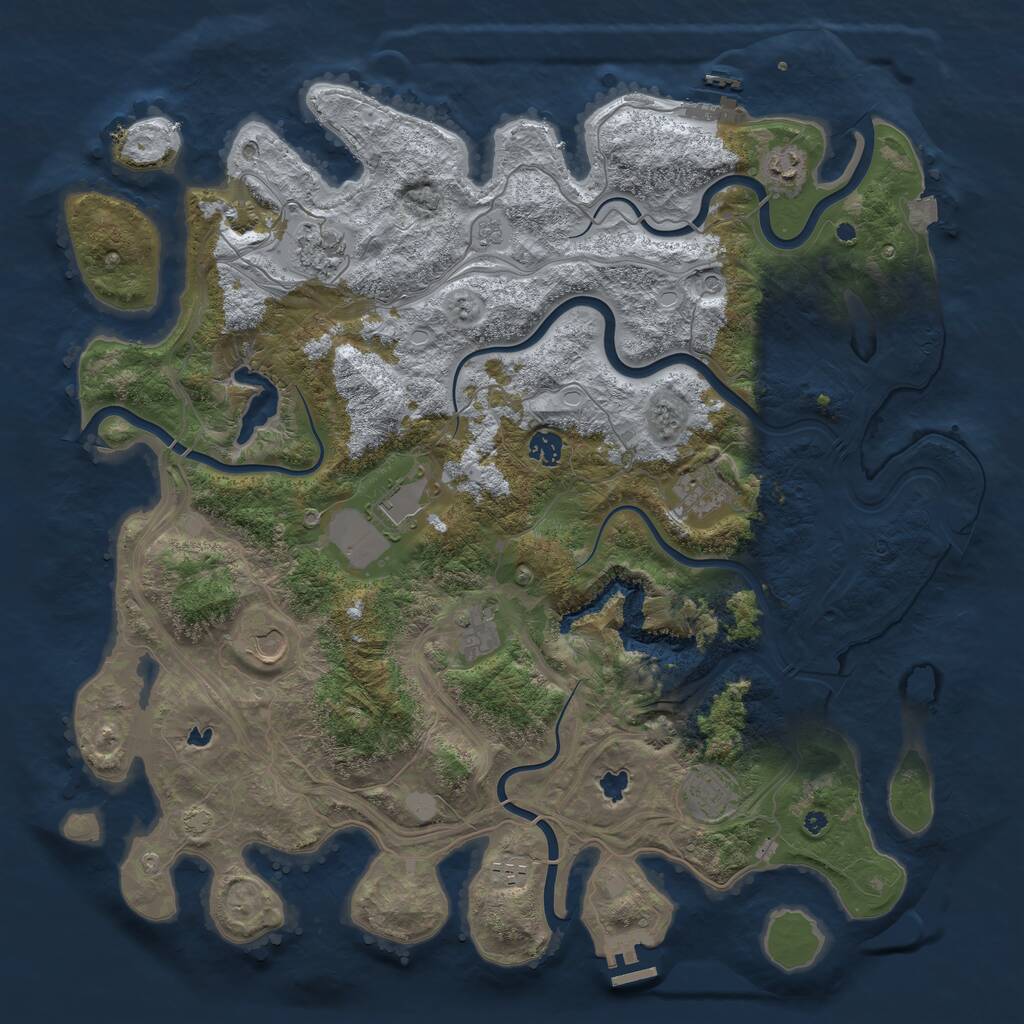 Rust Map: Procedural Map, Size: 4500, Seed: 1675, 15 Monuments