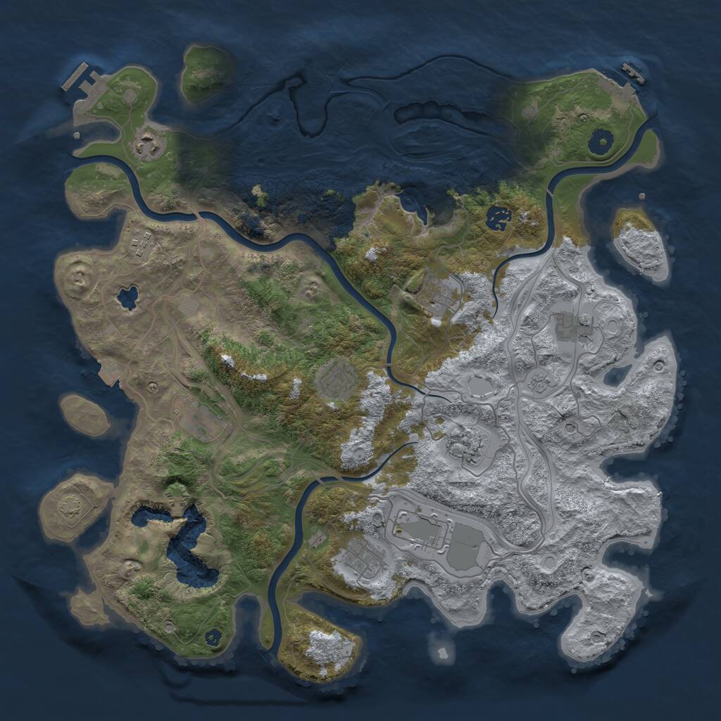 Rust Map: Procedural Map, Size: 4250, Seed: 649593064, 16 Monuments