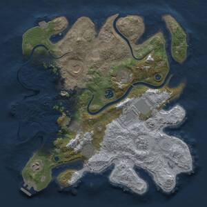 Thumbnail Rust Map: Procedural Map, Size: 3500, Seed: 635866498, 15 Monuments
