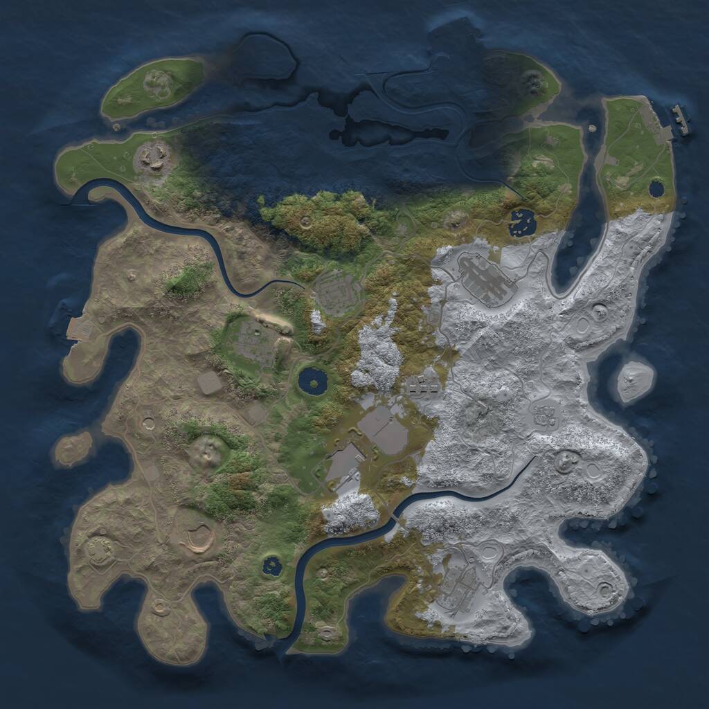Rust Map: Procedural Map, Size: 3700, Seed: 706643096, 15 Monuments