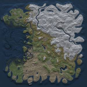 Thumbnail Rust Map: Procedural Map, Size: 6000, Seed: 962650821, 17 Monuments