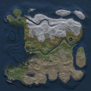 Thumbnail Rust Map: Procedural Map, Size: 3700, Seed: 1167313817, 15 Monuments