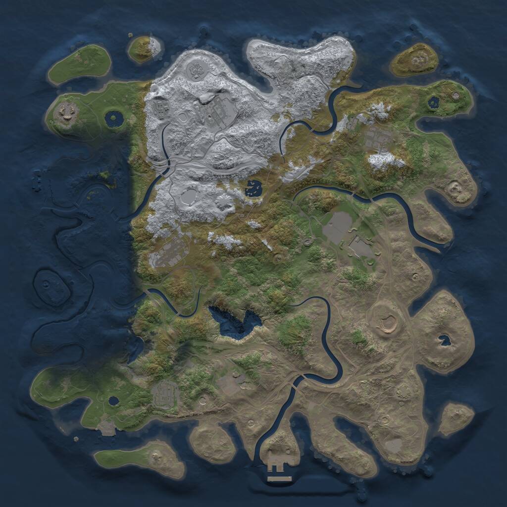 Rust Map: Procedural Map, Size: 4250, Seed: 6782547, 16 Monuments