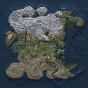Thumbnail Rust Map: Procedural Map, Size: 3700, Seed: 1631671337, 15 Monuments