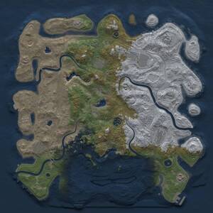 Thumbnail Rust Map: Procedural Map, Size: 4500, Seed: 1083507863, 17 Monuments