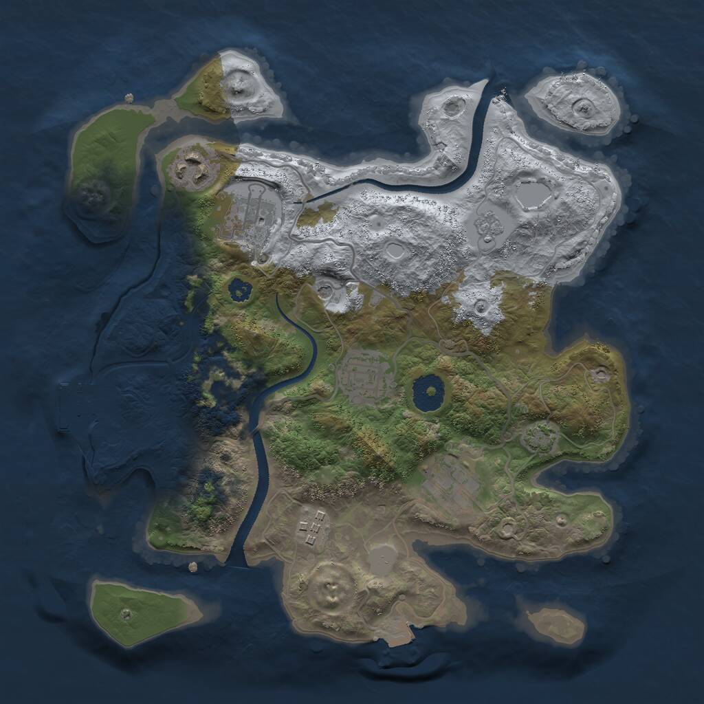 Rust Map: Procedural Map, Size: 3000, Seed: 26204, 10 Monuments