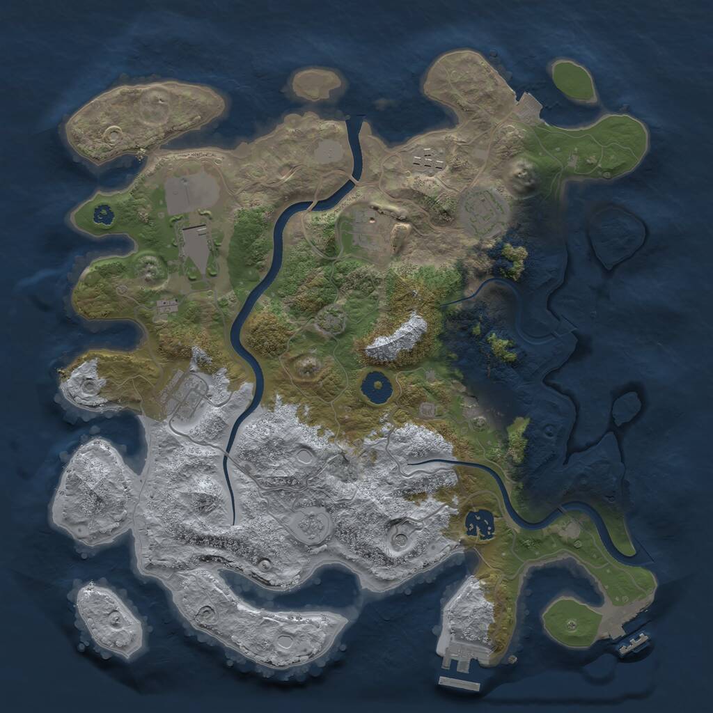 Rust Map: Procedural Map, Size: 3500, Seed: 1078043098, 13 Monuments