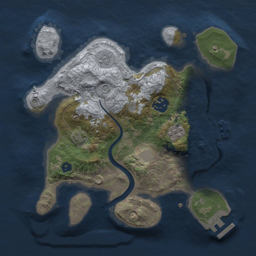 Rust Map: Procedural Map, Size: 2500, Seed: 1944444952, 8 Monuments