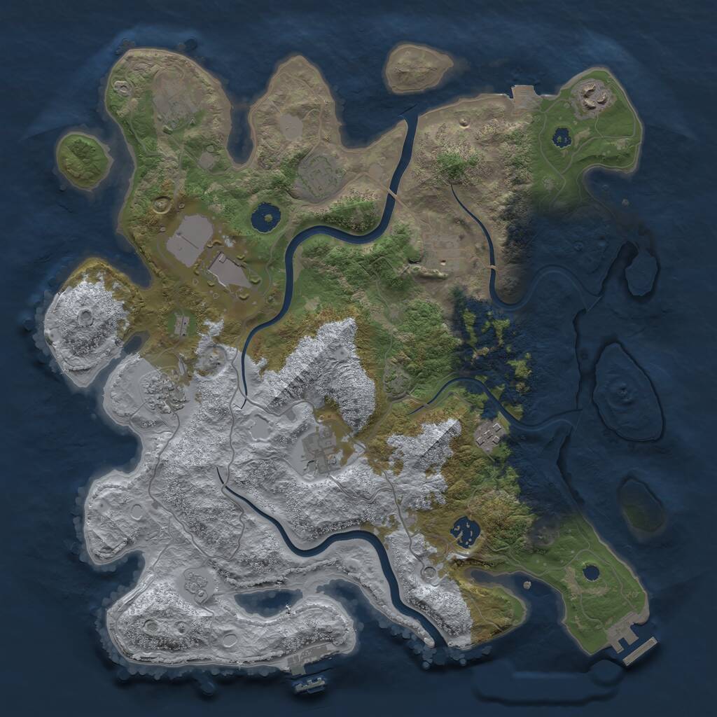 Rust Map: Procedural Map, Size: 3750, Seed: 1532921403, 15 Monuments