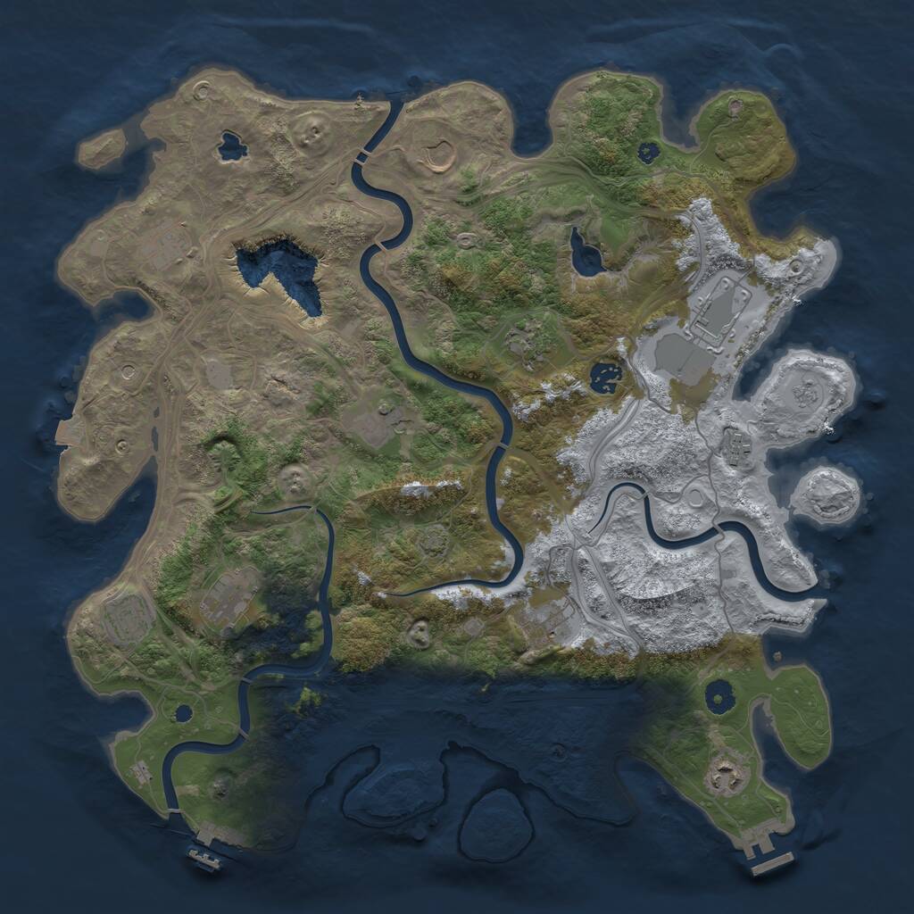 Rust Map: Procedural Map, Size: 4250, Seed: 2055126275, 17 Monuments