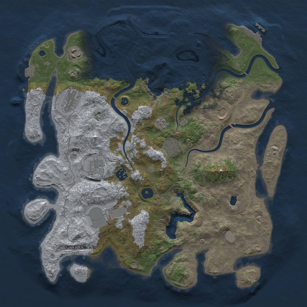 Rust Map: Procedural Map, Size: 4000, Seed: 1239310390, 14 Monuments