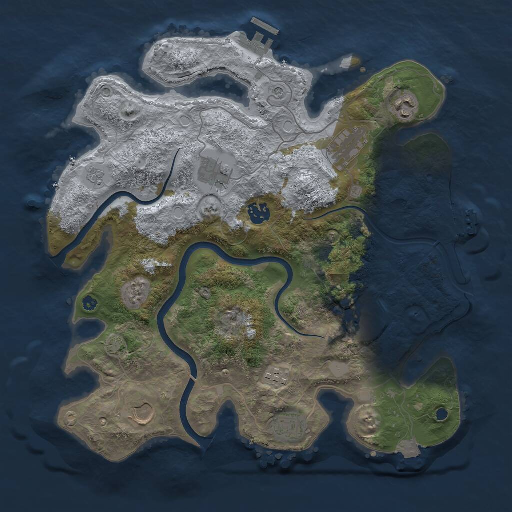 Rust Map: Procedural Map, Size: 3500, Seed: 196261813, 14 Monuments