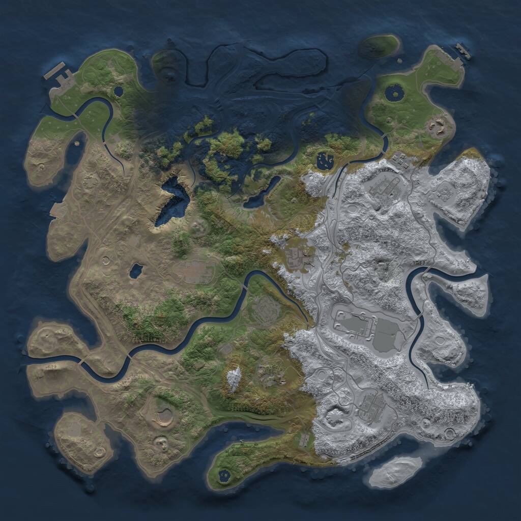 Rust Map: Procedural Map, Size: 4300, Seed: 817503966, 17 Monuments
