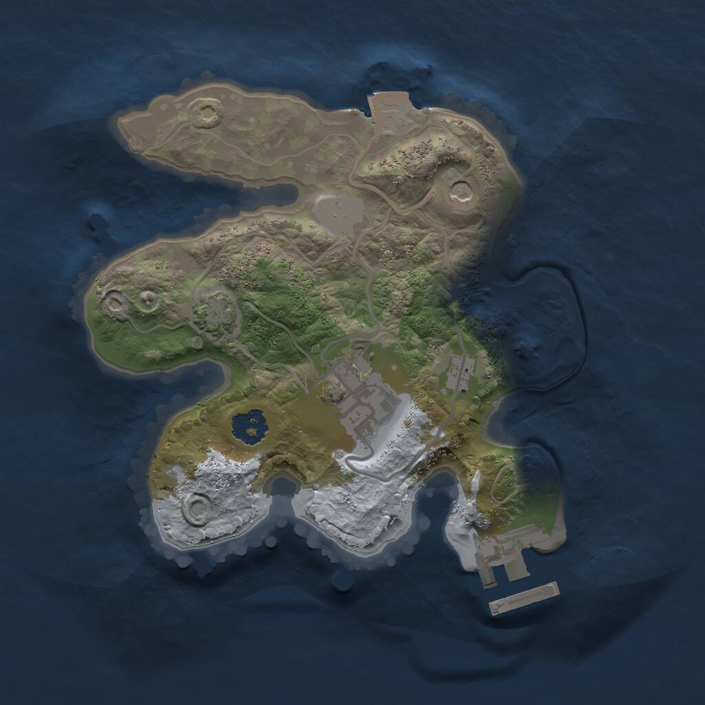 Rust Map: Procedural Map, Size: 2000, Seed: 627898904, 5 Monuments