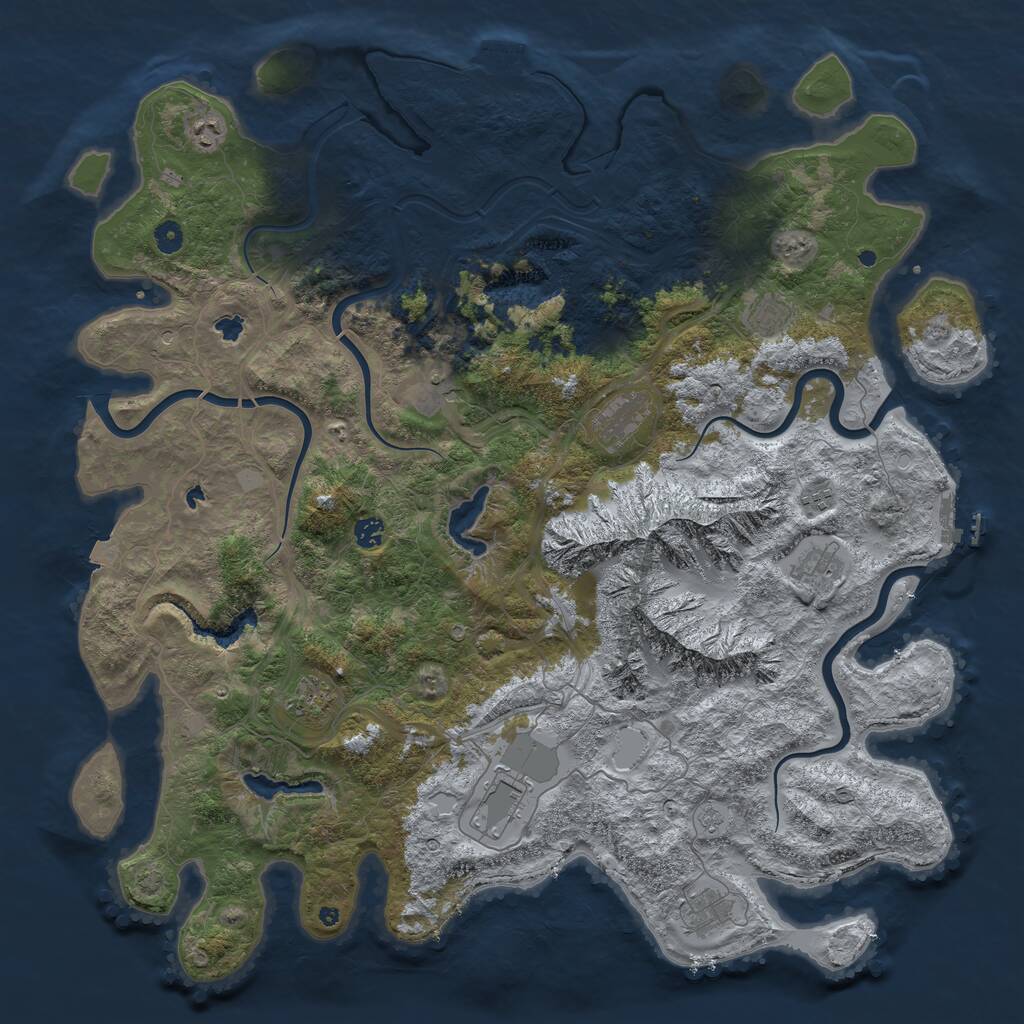 Rust Map: Procedural Map, Size: 5000, Seed: 1549378143, 16 Monuments