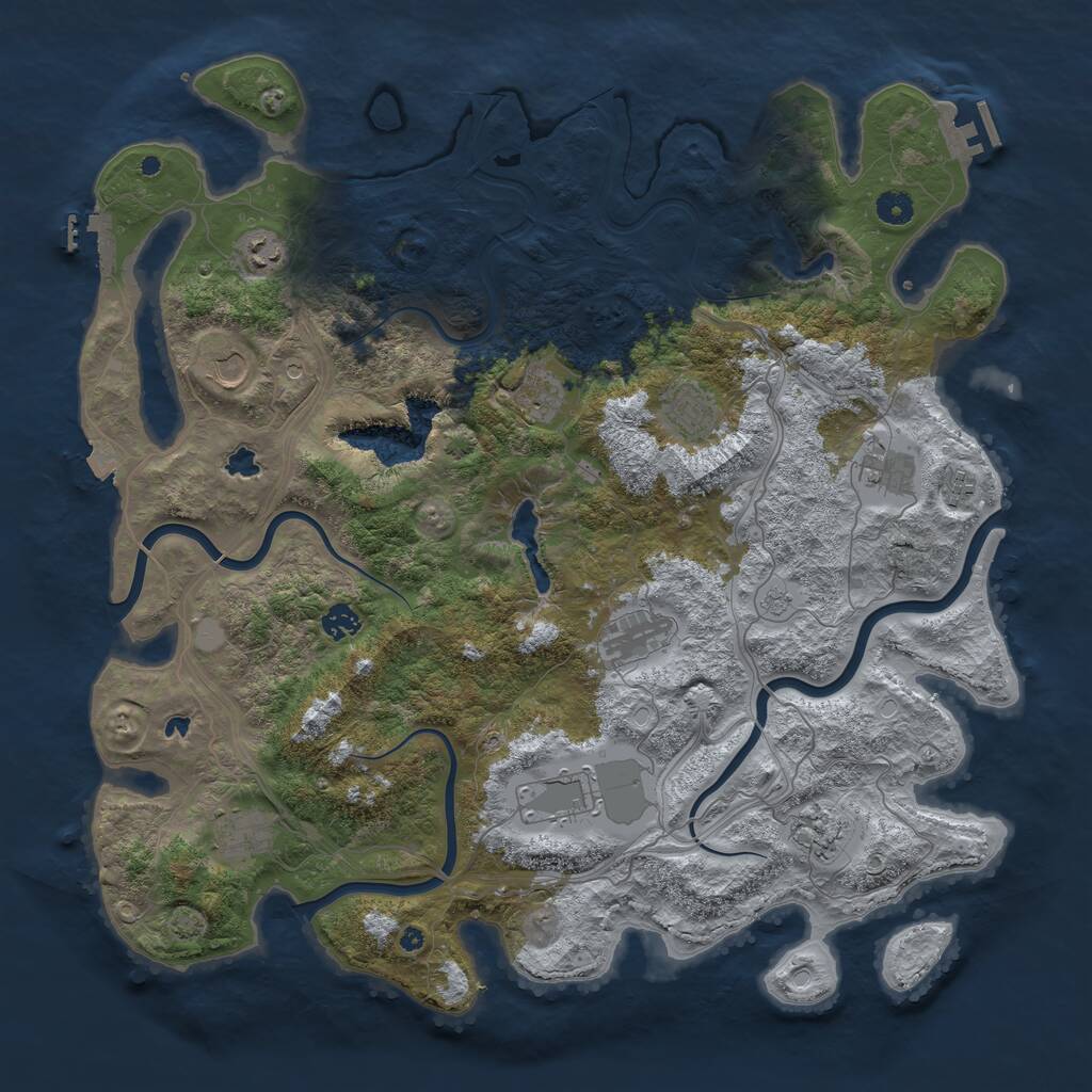 Rust Map: Procedural Map, Size: 4550, Seed: 85552121, 17 Monuments