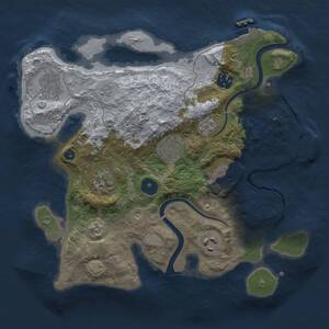 Thumbnail Rust Map: Procedural Map, Size: 3000, Seed: 1034415675, 13 Monuments