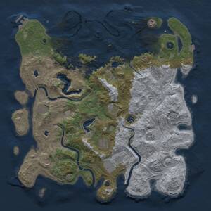 Thumbnail Rust Map: Procedural Map, Size: 4500, Seed: 1188530742, 17 Monuments