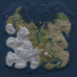 Thumbnail Rust Map: Procedural Map, Size: 3500, Seed: 1034075486, 15 Monuments
