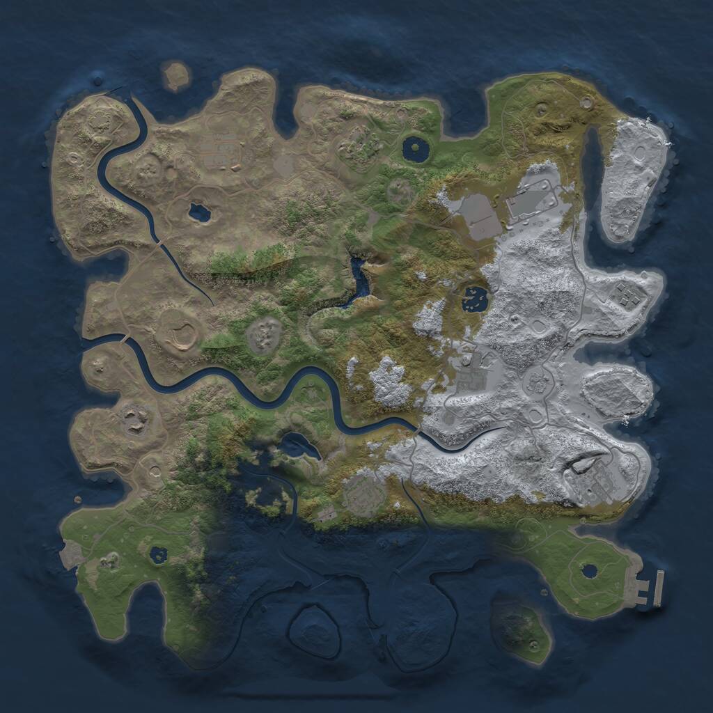 Rust Map: Procedural Map, Size: 4000, Seed: 593447152, 15 Monuments