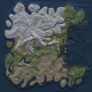 Thumbnail Rust Map: Procedural Map, Size: 5000, Seed: 1603616028, 17 Monuments