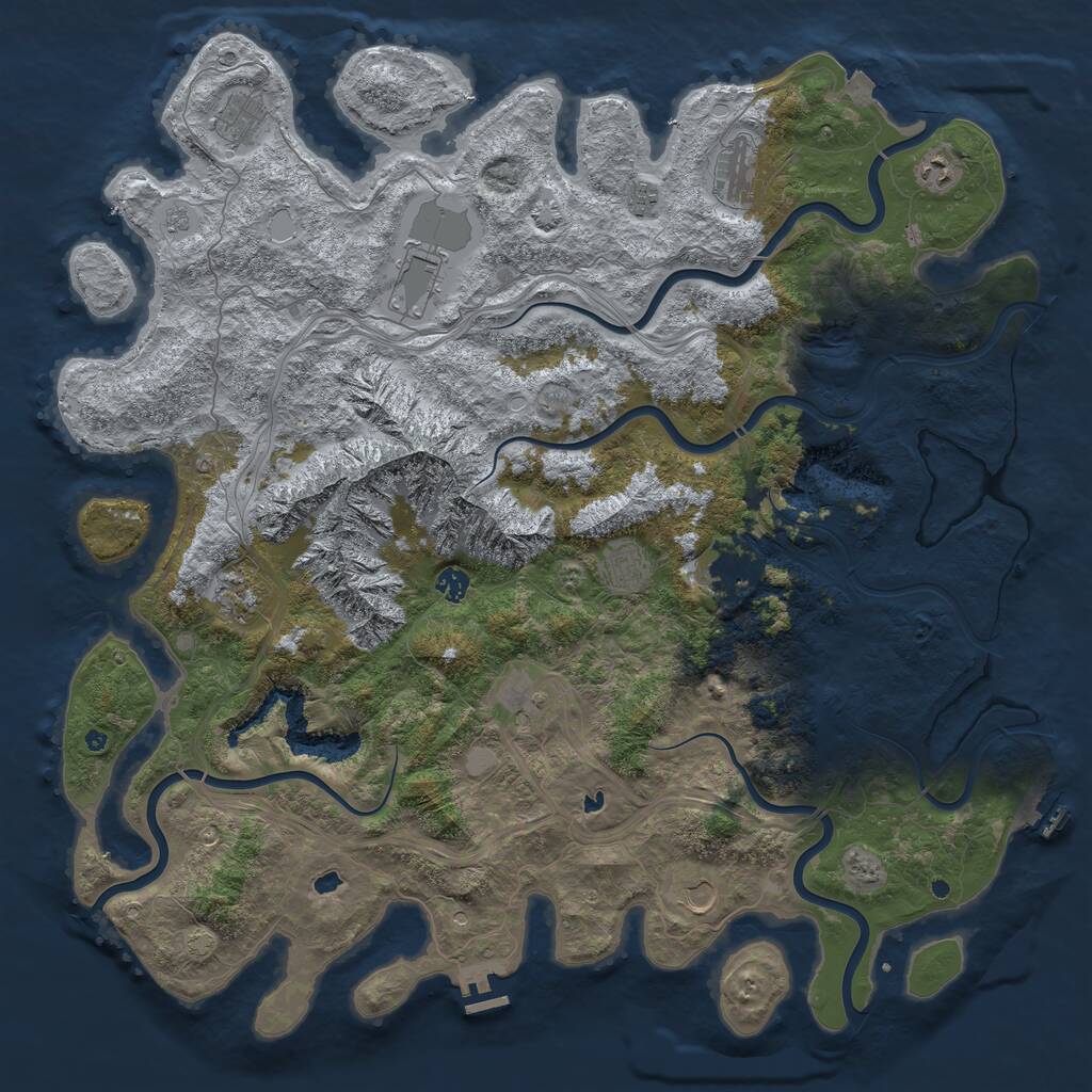 Rust Map: Procedural Map, Size: 5000, Seed: 1603616028, 17 Monuments