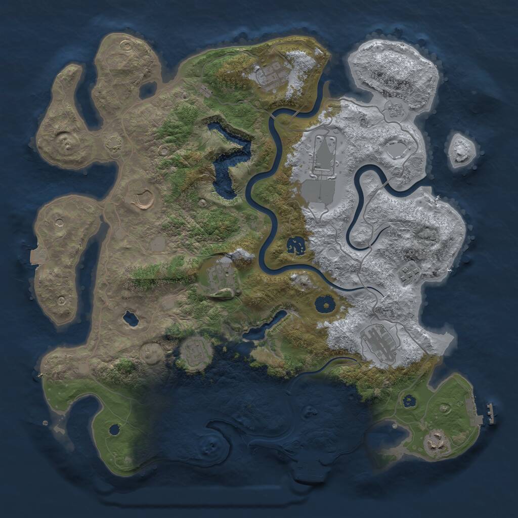 Rust Map: Procedural Map, Size: 4000, Seed: 1883627057, 15 Monuments