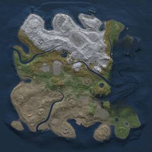 Thumbnail Rust Map: Procedural Map, Size: 3500, Seed: 1760604472, 14 Monuments
