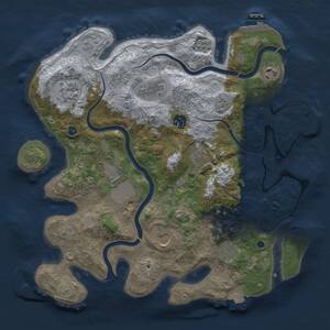 Thumbnail Rust Map: Procedural Map, Size: 3650, Seed: 98406721, 15 Monuments