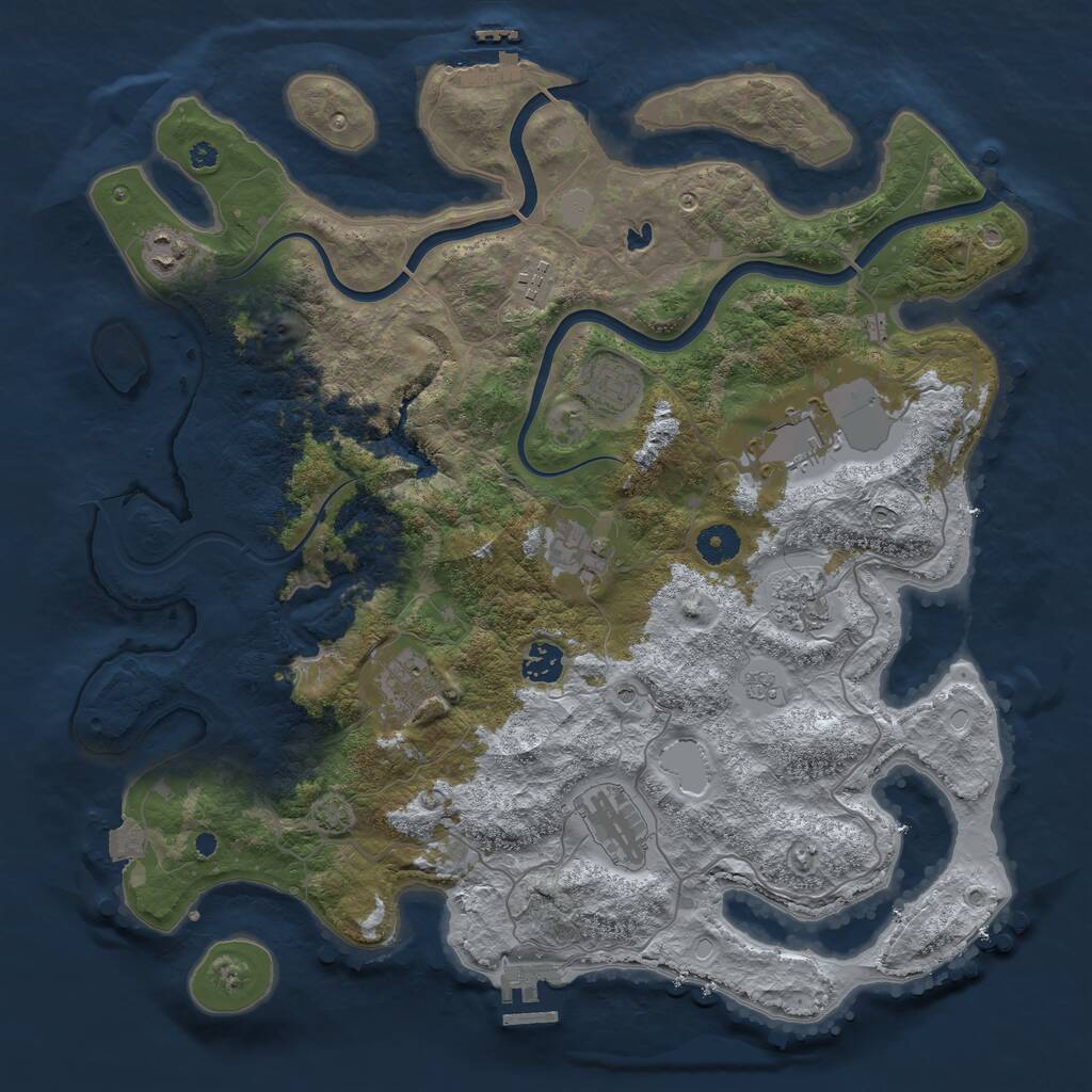 Rust Map: Procedural Map, Size: 4000, Seed: 382882773, 15 Monuments