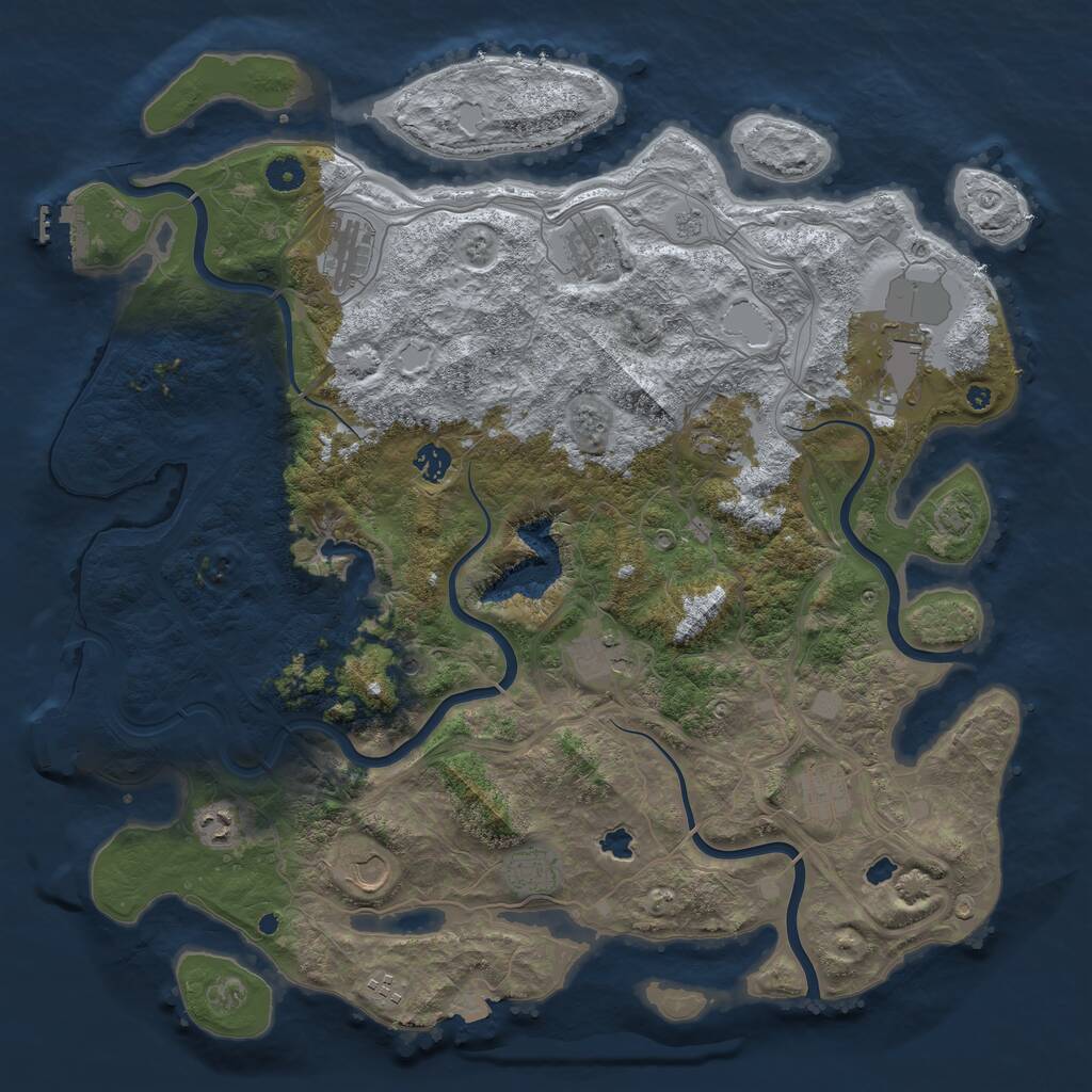 Rust Map: Procedural Map, Size: 4500, Seed: 803702798, 17 Monuments