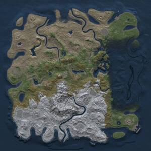 Thumbnail Rust Map: Procedural Map, Size: 5000, Seed: 935953, 18 Monuments