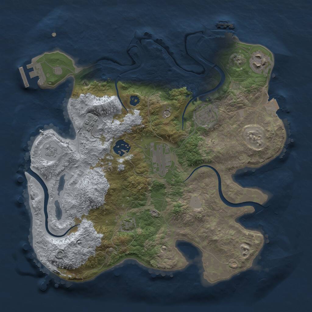 Rust Map: Procedural Map, Size: 3000, Seed: 685182262, 11 Monuments