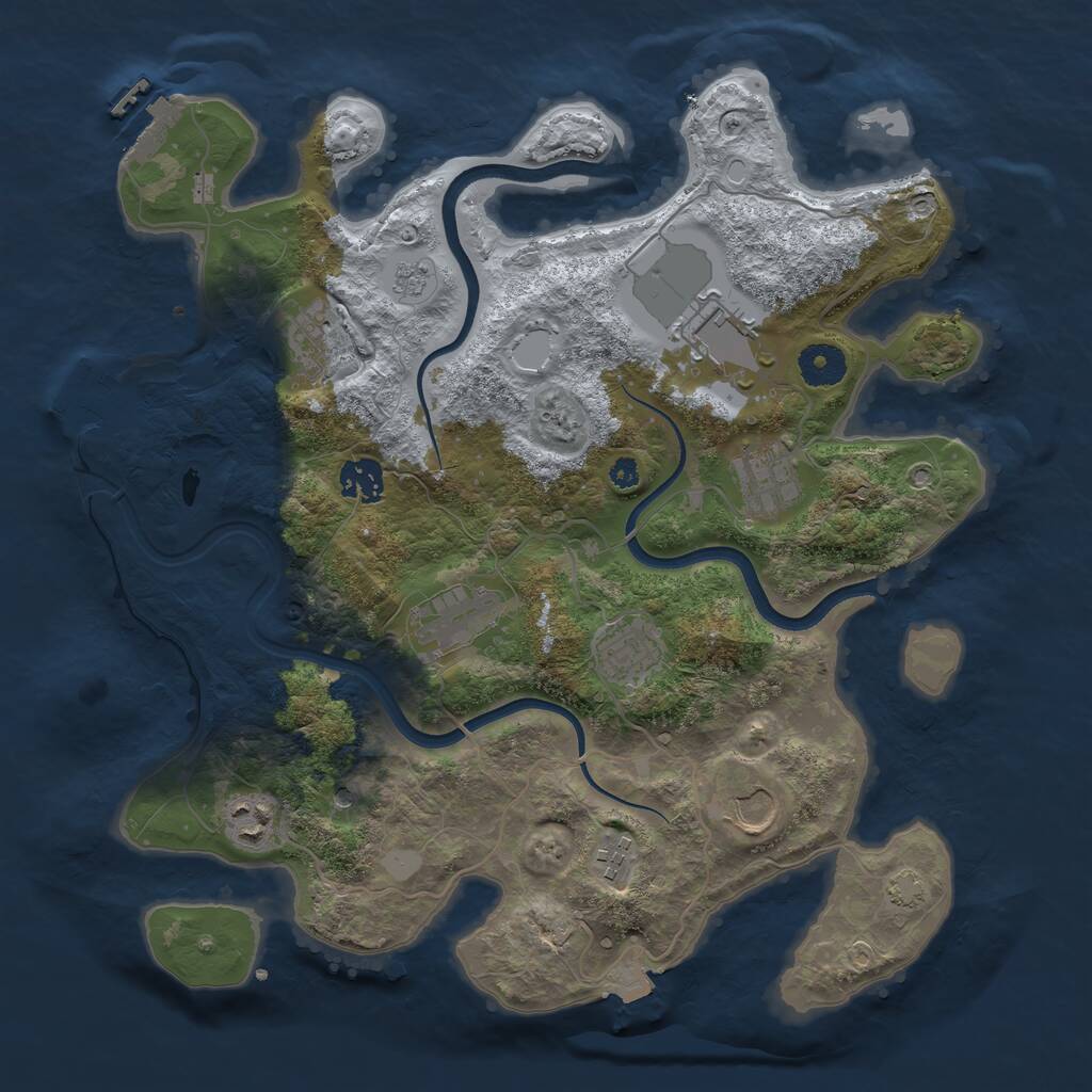 Rust Map: Procedural Map, Size: 3600, Seed: 868517127, 15 Monuments