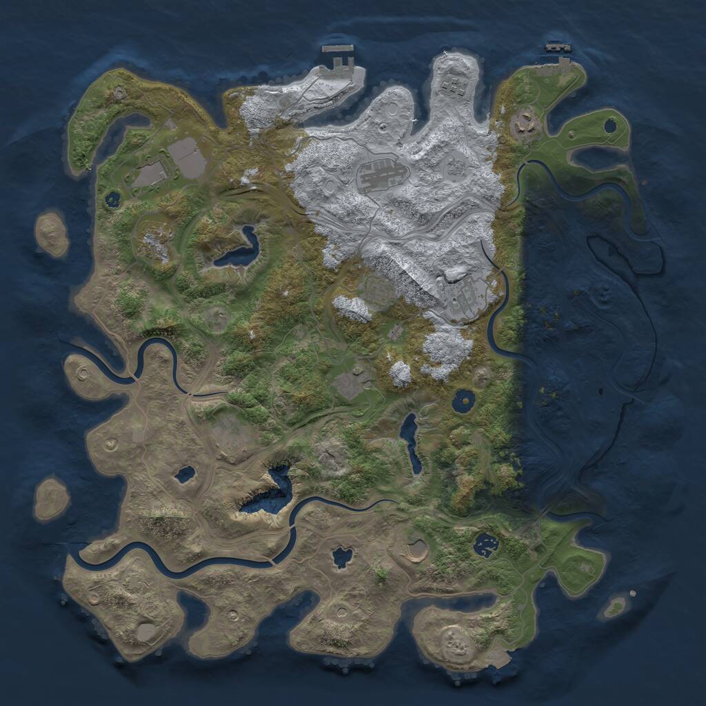 Rust Map: Procedural Map, Size: 4500, Seed: 108725599, 17 Monuments