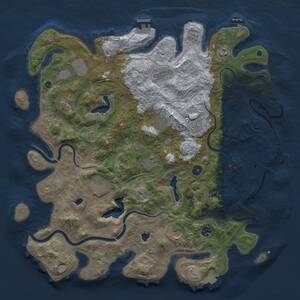 Thumbnail Rust Map: Procedural Map, Size: 4500, Seed: 108725599, 17 Monuments