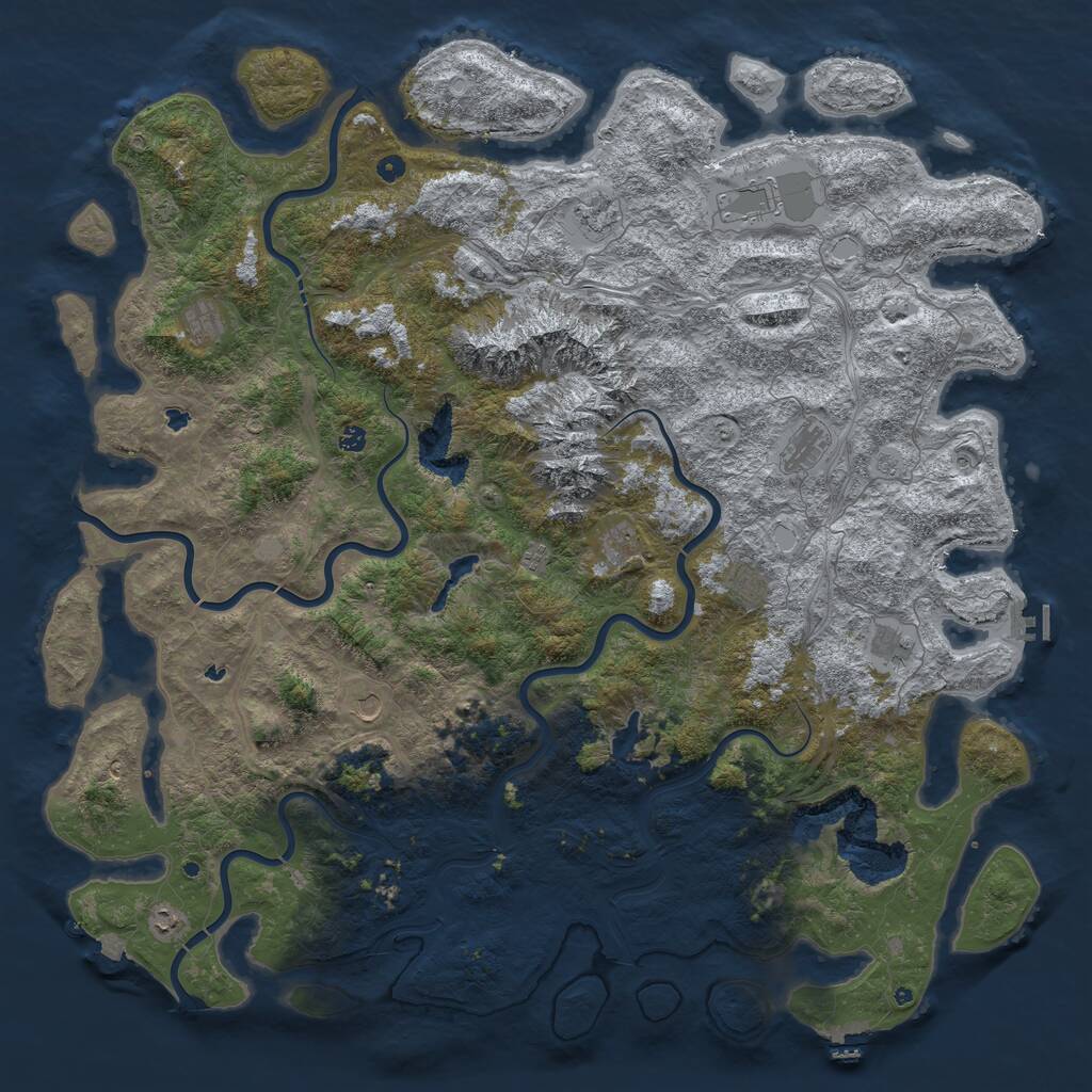 Rust Map: Procedural Map, Size: 5980, Seed: 1234567890, 17 Monuments