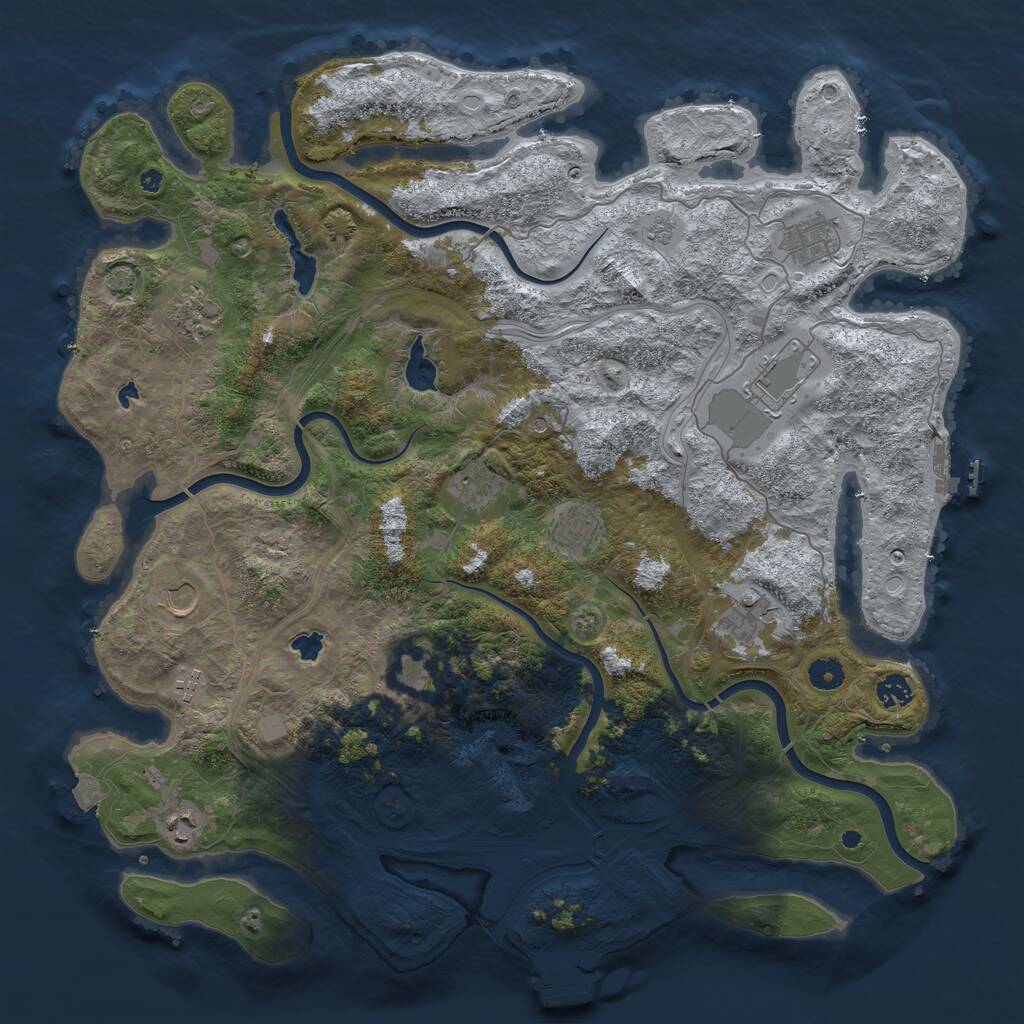 Rust Map: Procedural Map, Size: 4500, Seed: 1768801329, 17 Monuments