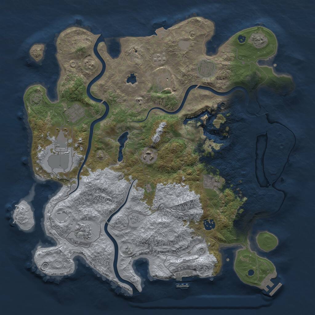 Rust Map: Procedural Map, Size: 4000, Seed: 349391605, 15 Monuments