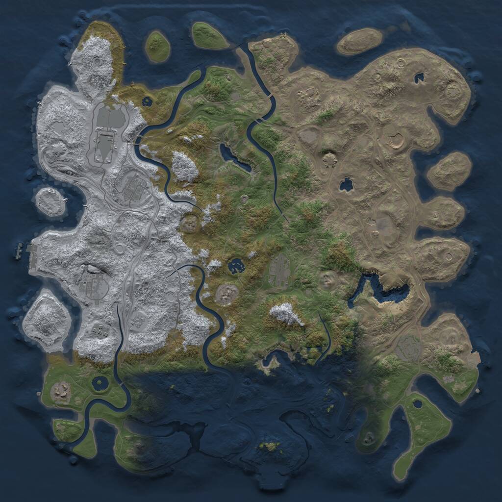 Rust Map: Procedural Map, Size: 4800, Seed: 22383507, 17 Monuments