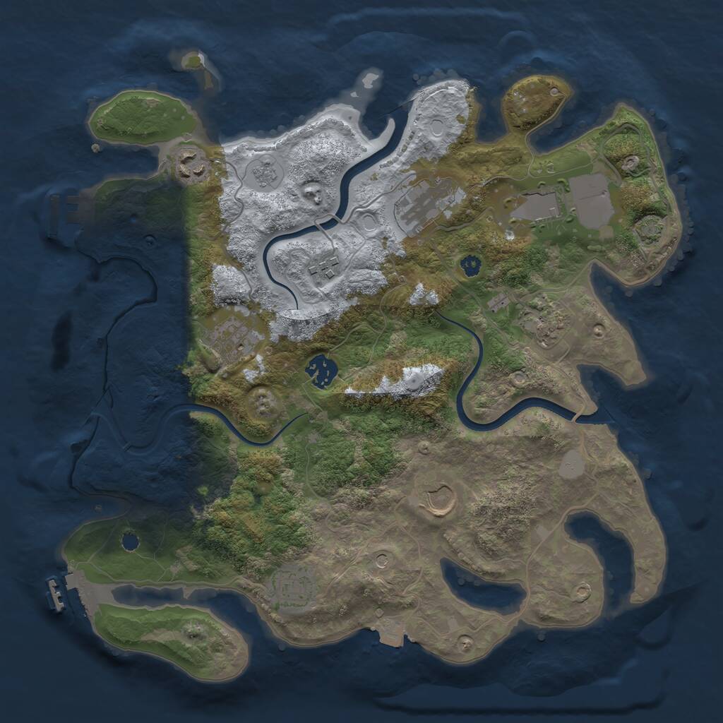 Rust Map: Procedural Map, Size: 3500, Seed: 297128662, 15 Monuments