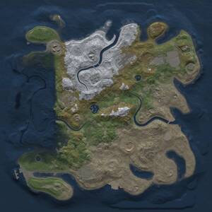 Thumbnail Rust Map: Procedural Map, Size: 3500, Seed: 297128662, 15 Monuments